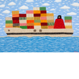 Container Ship (White Star), 2024 by Dean Bowen