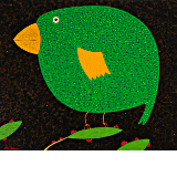 Green Leaf Bird with Ladybird Family, 2024 by Dean Bowen